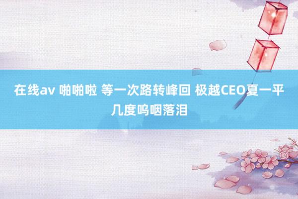 在线av 啪啪啦 等一次路转峰回 极越CEO夏一平几度呜咽落泪