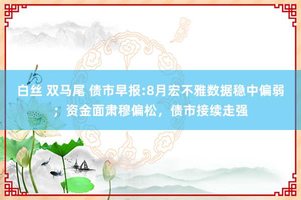 白丝 双马尾 债市早报:8月宏不雅数据稳中偏弱；资金面肃穆偏松，债市接续走强