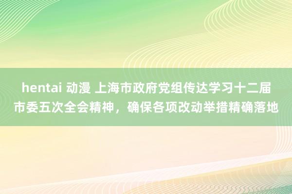 hentai 动漫 上海市政府党组传达学习十二届市委五次全会精神，确保各项改动举措精确落地