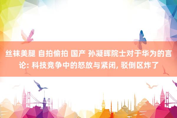 丝袜美腿 自拍偷拍 国产 孙凝晖院士对于华为的言论: 科技竞争中的怒放与紧闭， 驳倒区炸了