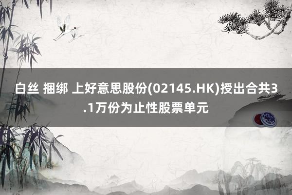 白丝 捆绑 上好意思股份(02145.HK)授出合共3.1万份为止性股票单元