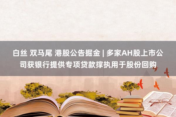 白丝 双马尾 港股公告掘金 | 多家AH股上市公司获银行提供专项贷款撑执用于股份回购