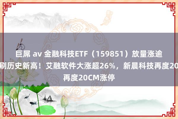 巨屌 av 金融科技ETF（159851）放量涨逾2%，续刷历史新高！艾融软件大涨超26%，新晨科技再度20CM涨停