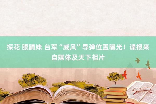 探花 眼睛妹 台军“威风”导弹位置曝光！谍报来自媒体及天下相片