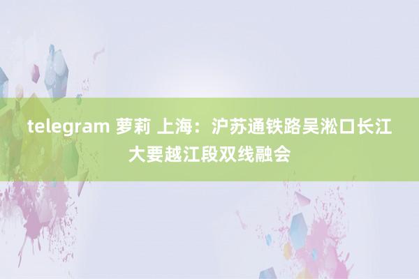 telegram 萝莉 上海：沪苏通铁路吴淞口长江大要越江段双线融会