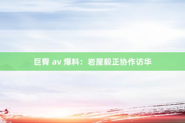 巨臀 av 爆料：岩屋毅正协作访华