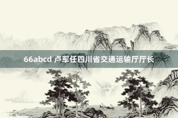 66abcd 卢军任四川省交通运输厅厅长