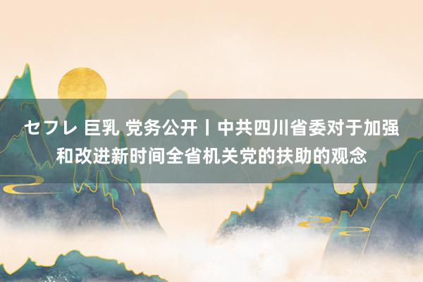 セフレ 巨乳 党务公开丨中共四川省委对于加强和改进新时间全省机关党的扶助的观念