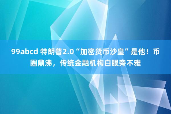 99abcd 特朗普2.0“加密货币沙皇”是他！币圈鼎沸，传统金融机构白眼旁不雅