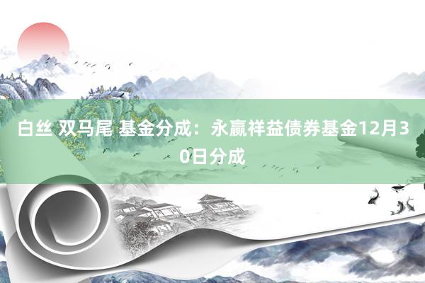 白丝 双马尾 基金分成：永赢祥益债券基金12月30日分成