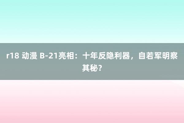 r18 动漫 B-21亮相：十年反隐利器，自若军明察其秘？