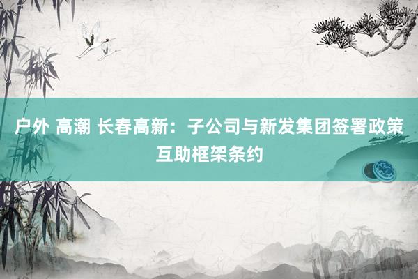 户外 高潮 长春高新：子公司与新发集团签署政策互助框架条约