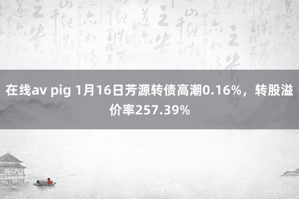 在线av pig 1月16日芳源转债高潮0.16%，转股溢价率257.39%